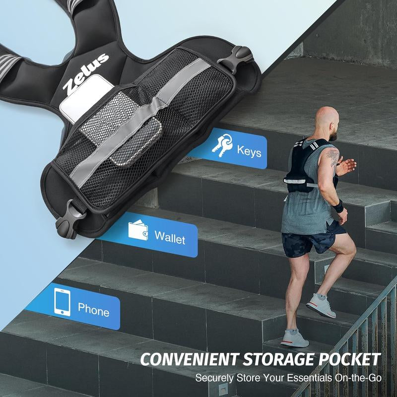 【September Restock】Zelus Weighted Vests for Men and Women | 4-10Lb/11-20Lb/20-32Lb Vest with 6 Ironsand Weights for Home/Outdoorfun Workouts,Gym Outfits,Adjustable Body Weight Vest Exercise Set Training,Gym,Fitness,Comfortable,All Seasons,Gift Idea