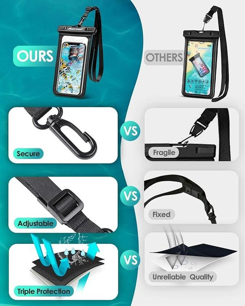 Waterproof Phone Pouch, Waterproof Phone Case for Iphone 15 14 13 12 Pro Max, IPX8 Cellphone Dry Bag Beach Cruise Ship Essentials 2Pack-8.3" Photo