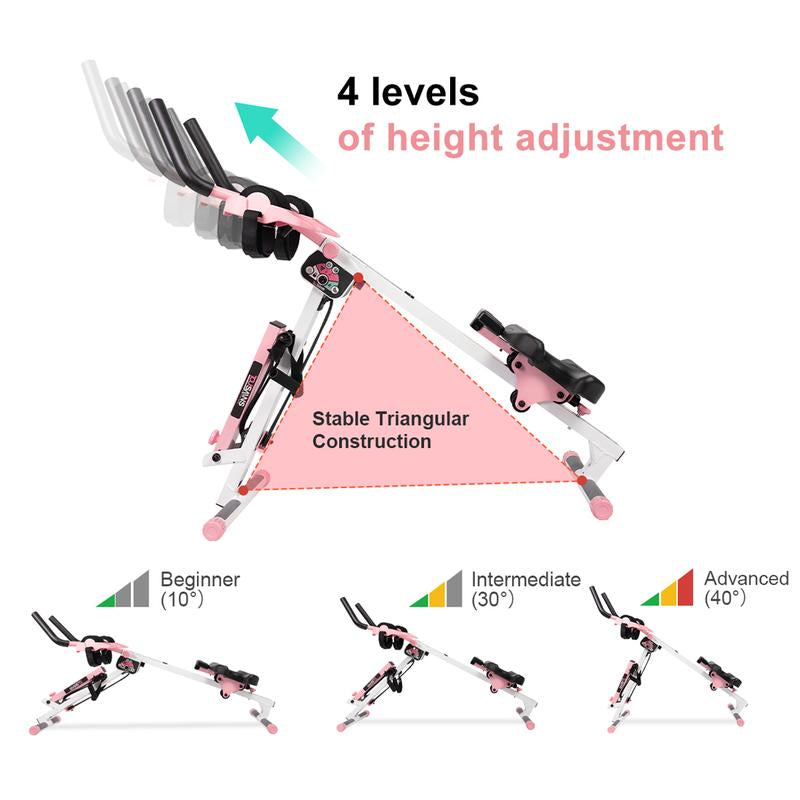 TOUSAINS Adjustable Ab Trainer Machine with LCD Monitor, Foldable Ab Exercise Machine for Abs, Arm, Leg, Buttocks Shaper, Core & Ab Trainer at Home Gym Crunch Fitness Equipment Fallfreshness