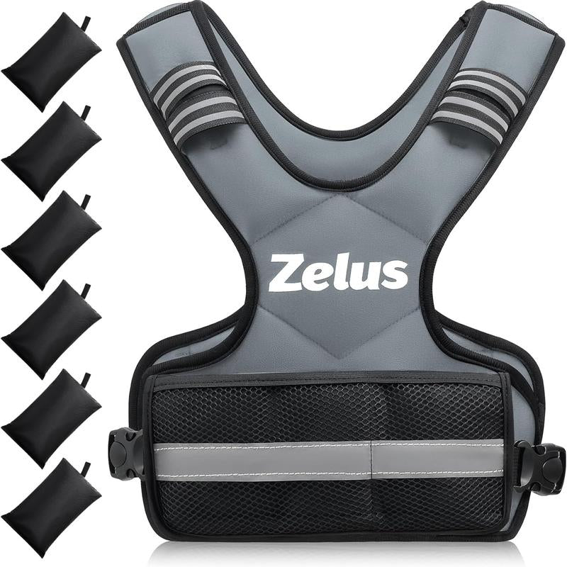 【September Restock】Zelus Weighted Vests for Men and Women | 4-10Lb/11-20Lb/20-32Lb Vest with 6 Ironsand Weights for Home/Outdoorfun Workouts,Gym Outfits,Adjustable Body Weight Vest Exercise Set Training,Gym,Fitness,Comfortable,All Seasons,Gift Idea