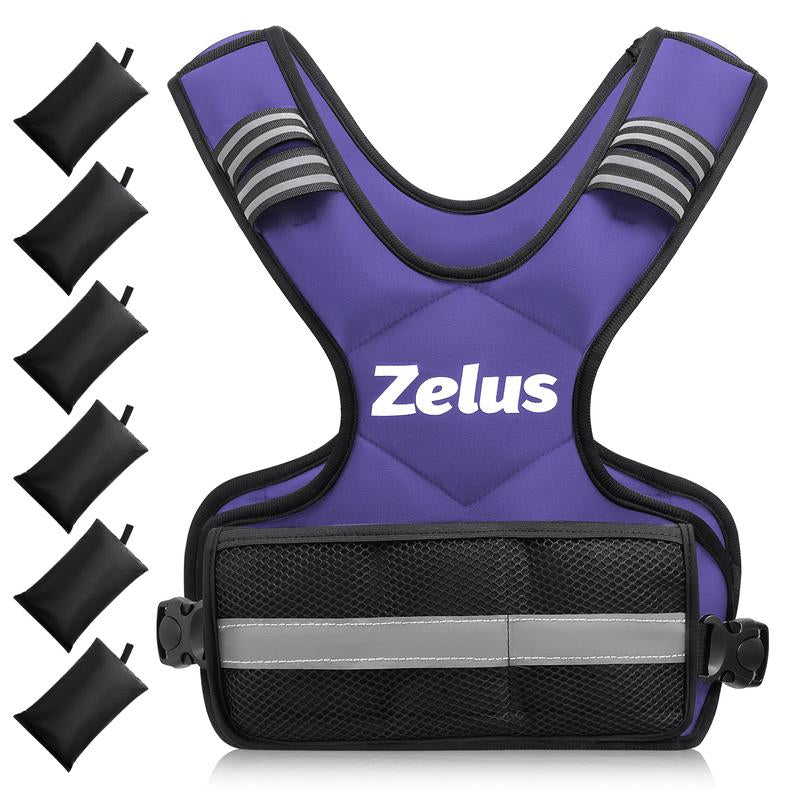 【September Restock】Zelus Weighted Vests for Men and Women | 4-10Lb/11-20Lb/20-32Lb Vest with 6 Ironsand Weights for Home/Outdoorfun Workouts,Gym Outfits,Adjustable Body Weight Vest Exercise Set Training,Gym,Fitness,Comfortable,All Seasons,Gift Idea