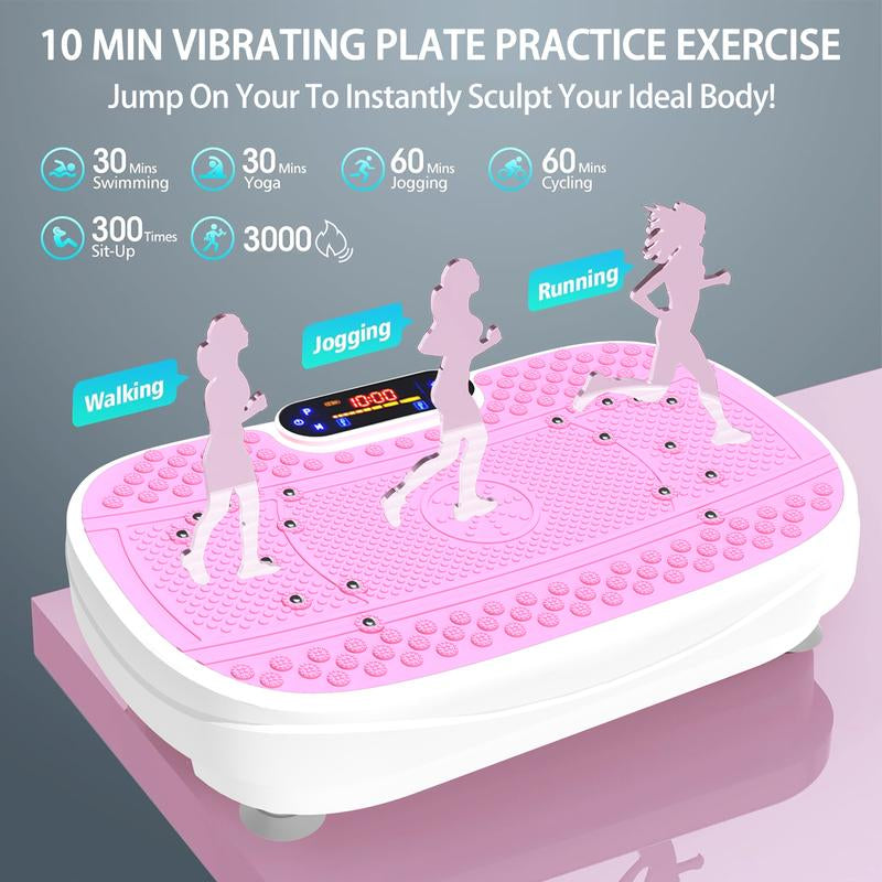 【Hufaut】330Lbs Vibration Plate Exercise Machine Whole Body Workout Vibration Fitness Platform for Home Fitness with Remote Control