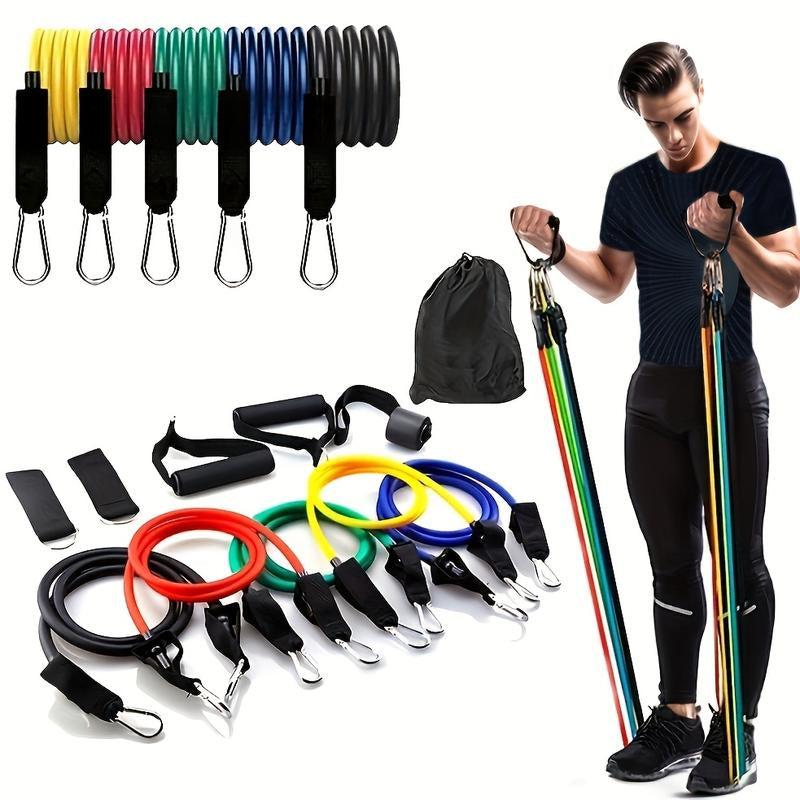 Includes Door Anchor, Handle, Ankle Strap, Portable Bag | Durable and Power-Free, Essential for Home Fitness, Yoga, and Pilates | Security Metal Ring Reinforcement, Beginner Friendly Professional Gym Accessories