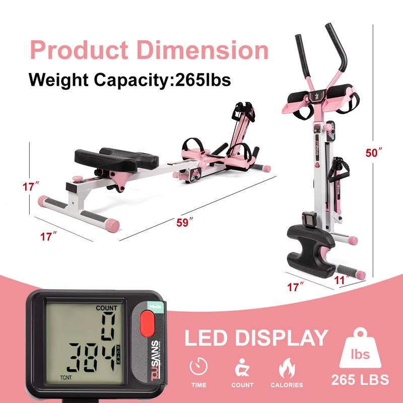 TOUSAINS Adjustable Ab Trainer Machine with LCD Monitor, Foldable Ab Exercise Machine for Abs, Arm, Leg, Buttocks Shaper, Core & Ab Trainer at Home Gym Crunch Fitness Equipment Fallfreshness