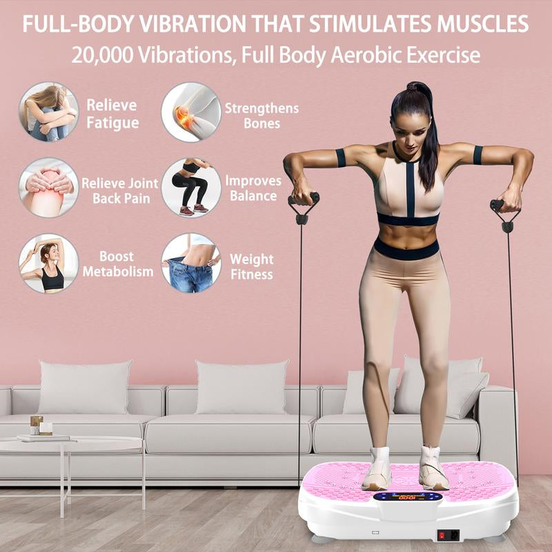 【Hufaut】330Lbs Vibration Plate Exercise Machine Whole Body Workout Vibration Fitness Platform for Home Fitness with Remote Control