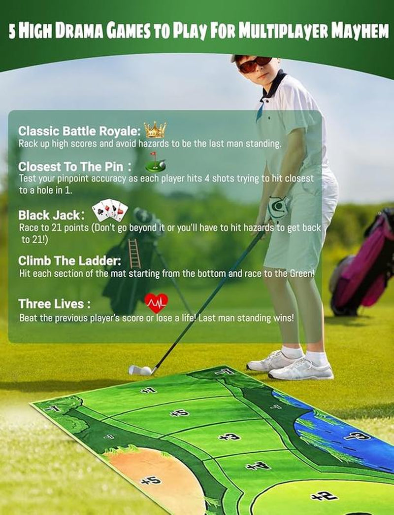 Golf Game Set - Indoor & Outdoor Golf Training Equipment, 1 Set of Golf Training Equipment,Golf Hitting Mat Beginner Golf,Golf Practice, Golf Swing Tips, Golf Clubs, Mini Golf Set, Golf Practice, Boyfriend Gift, Mother'S Day, Golftok, Golf Skills