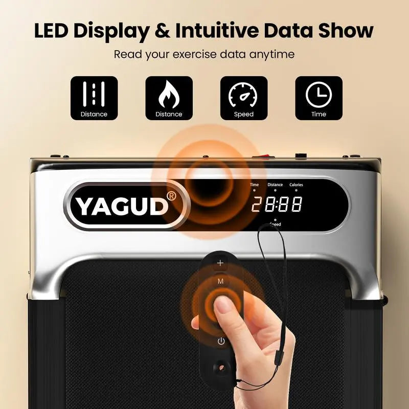 Walking Pad with Incline, Yagud Incline Walking Pad for Home，Under Desk Treadmills for Home with Remote Control, Walking Pad Treadmill with Manual Incline, LED Display, 265LBS Weight Capacity