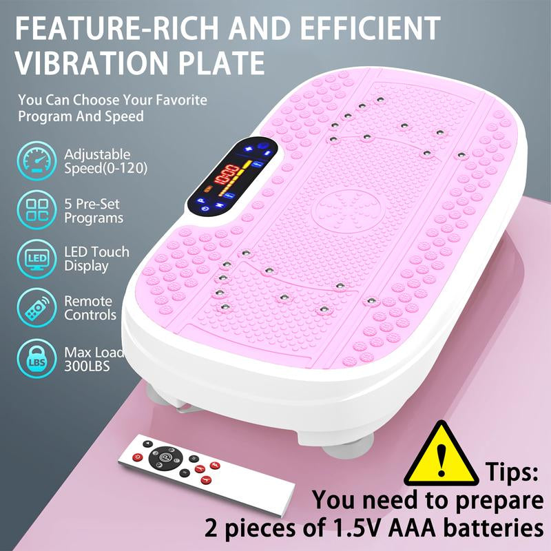 【Hufaut】330Lbs Vibration Plate Exercise Machine Whole Body Workout Vibration Fitness Platform for Home Fitness with Remote Control
