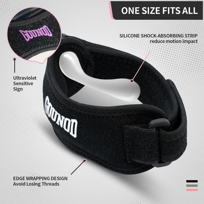 Silicone Patella Knee Strap for Knee Pain Relief – Adjustable Brace for Women & Men, Ideal for Running, Basketball, Volleyball, Squats, Tendonitis, and Jumper’S Knee Support Fallfreshness