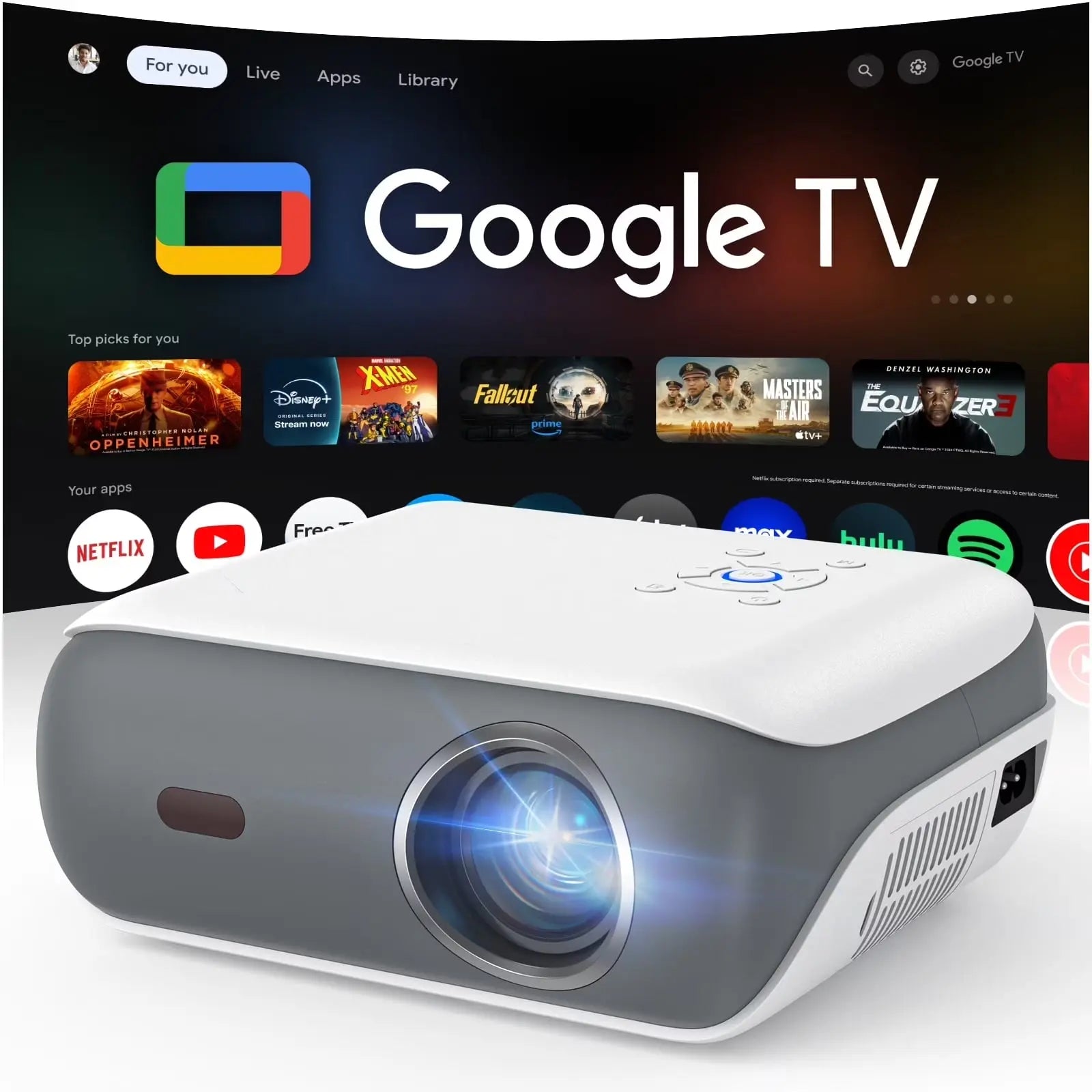 4K Google TV Projector,Google Officially Licensed,Dolby Audio,Electric Focus&Keystone