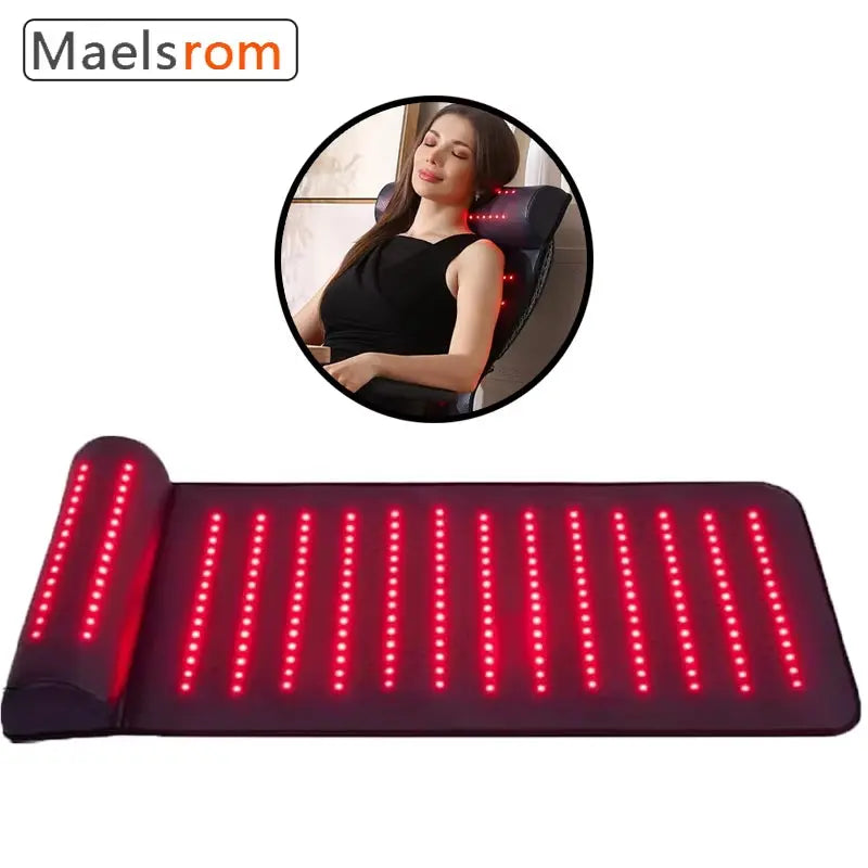 Red Light Therapy Massage Mat with 3D Neck Support & Far Infrared Heat – Professional Pain Relief for Home & Spa Use Relax