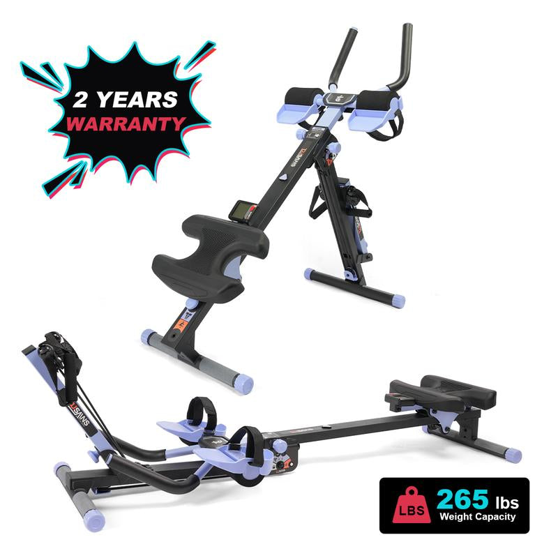 TOUSAINS Adjustable Ab Trainer Machine with LCD Monitor, Foldable Ab Exercise Machine for Abs, Arm, Leg, Buttocks Shaper, Core & Ab Trainer at Home Gym Crunch Fitness Equipment Fallfreshness