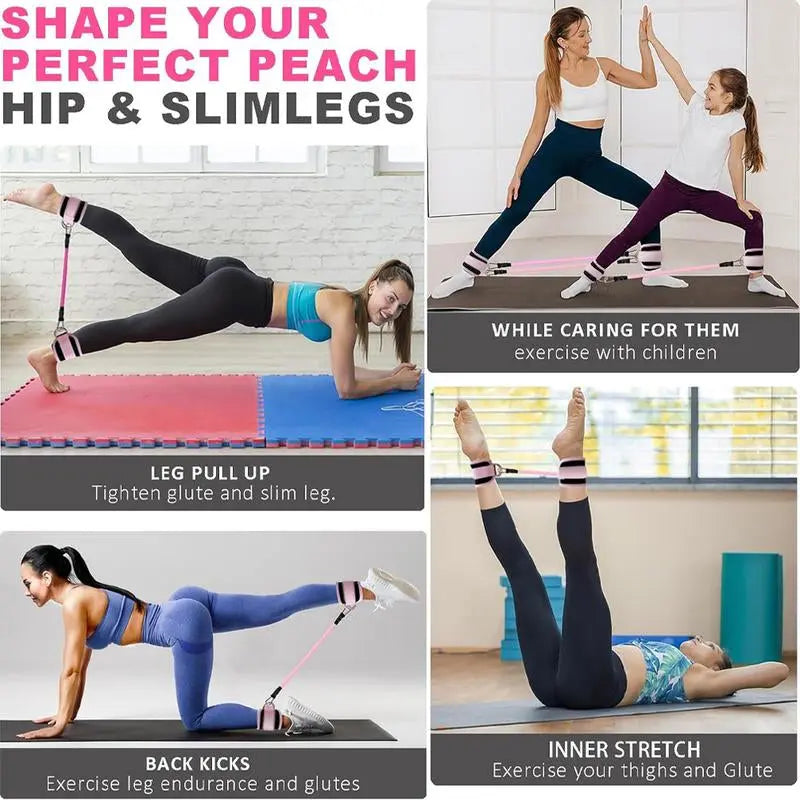 Resistance Bands, 5-Pack Ankle Band Set for Leg and Hip Training – TPE Material Band for Women Men, with Comfortable Grip, Ideal for Home Workouts, Exercise Equipment,Yoga Gym Fitness, Adjustable