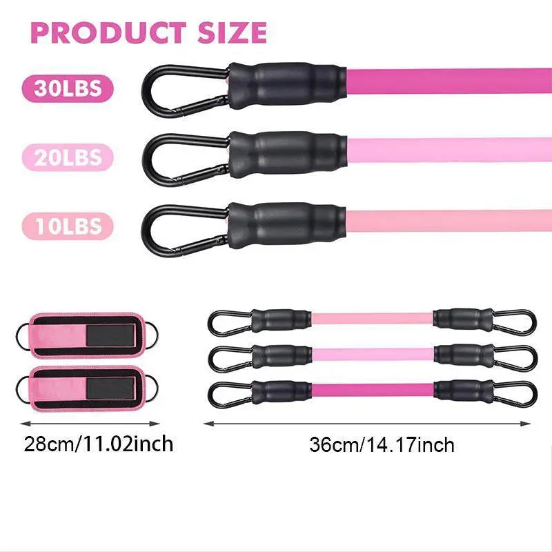 Resistance Bands, 5-Pack Ankle Band Set for Leg and Hip Training – TPE Material Band for Women Men, with Comfortable Grip, Ideal for Home Workouts, Exercise Equipment,Yoga Gym Fitness, Adjustable