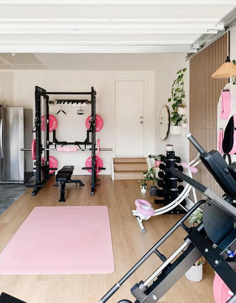 Ritfit Pink M1 Multi-Functional Smith Machine 2.0 with Cable Crossover System & Squat Rack for Home Gym