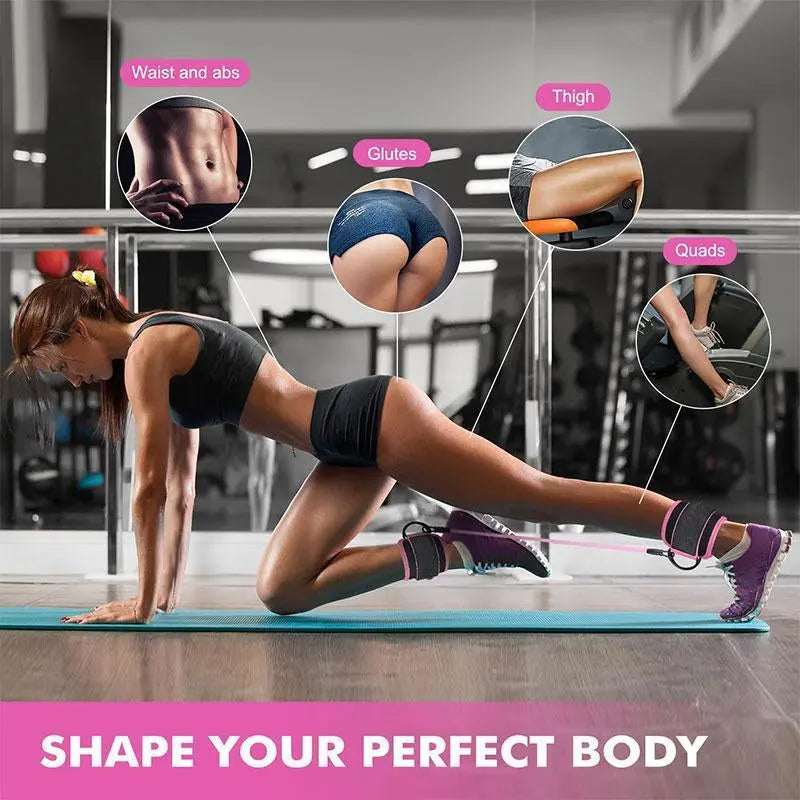 Resistance Bands, 5-Pack Ankle Band Set for Leg and Hip Training – TPE Material Band for Women Men, with Comfortable Grip, Ideal for Home Workouts, Exercise Equipment,Yoga Gym Fitness, Adjustable