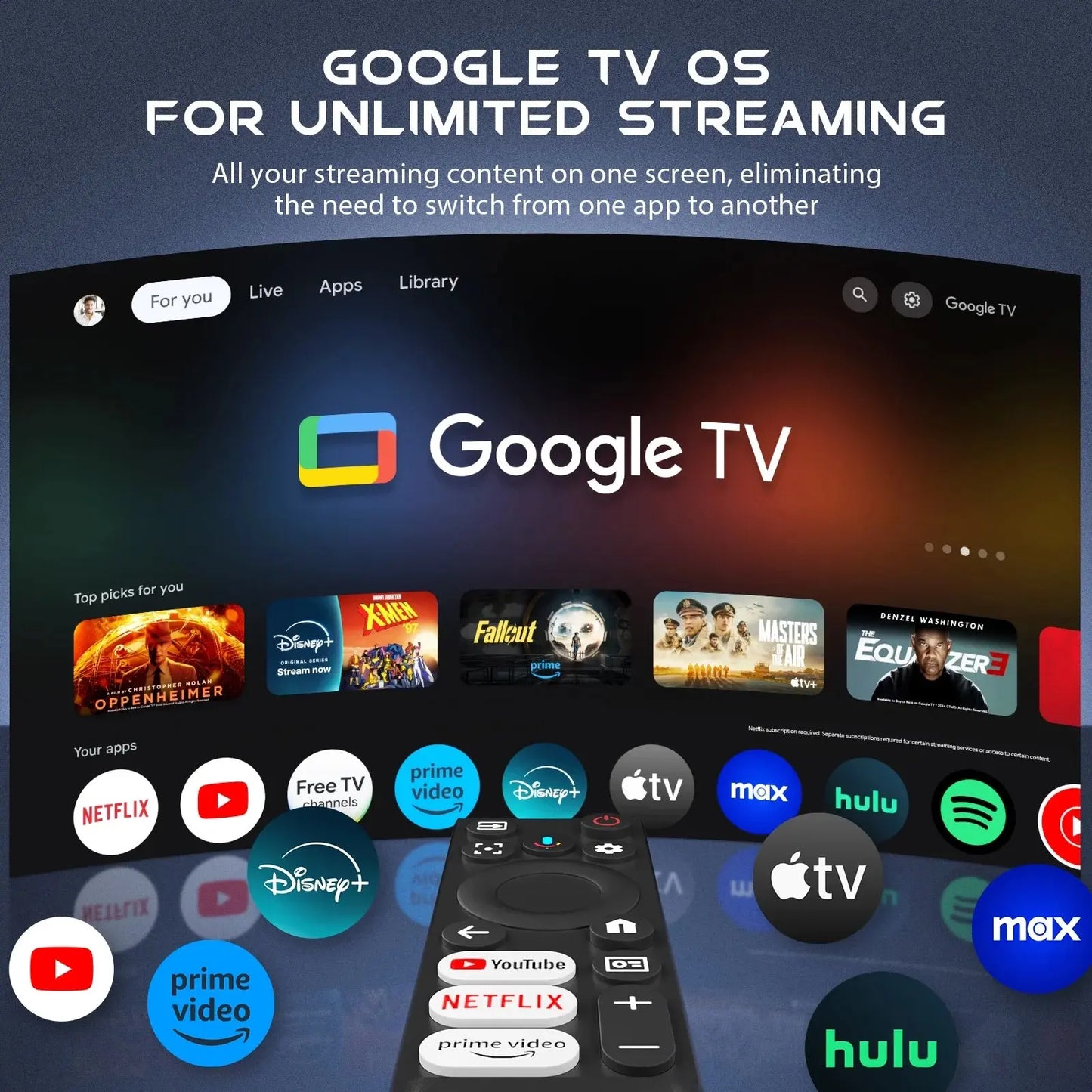 4K Google TV Projector,Google Officially Licensed,Dolby Audio,Electric Focus&Keystone