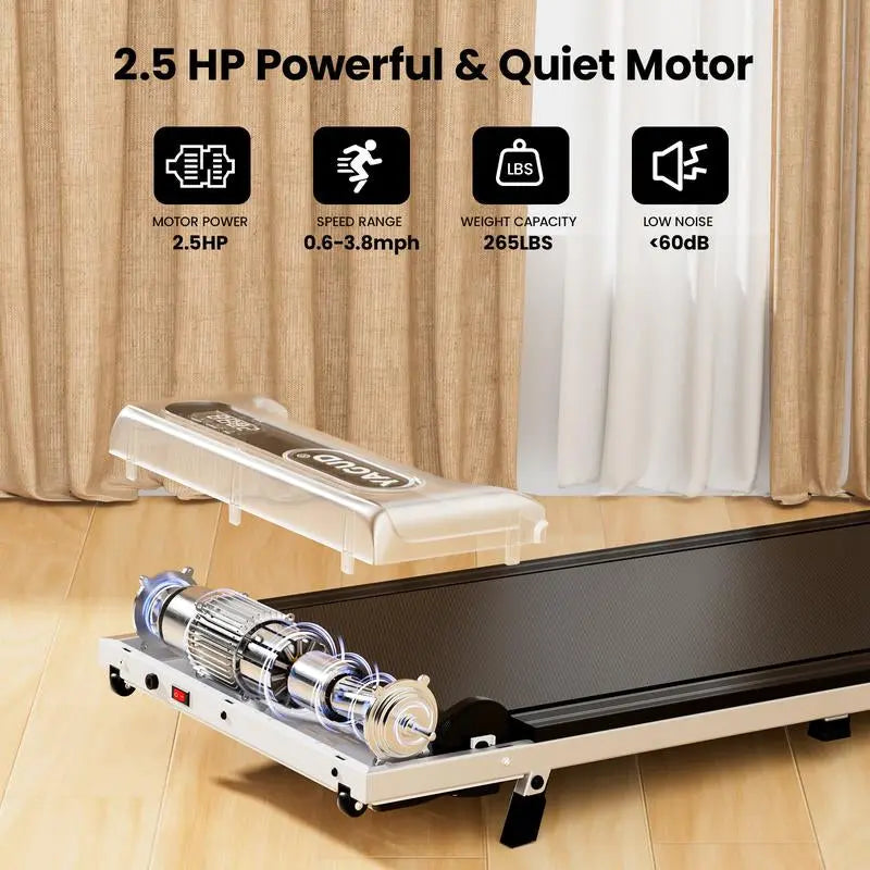 Walking Pad with Incline, Yagud Incline Walking Pad for Home，Under Desk Treadmills for Home with Remote Control, Walking Pad Treadmill with Manual Incline, LED Display, 265LBS Weight Capacity