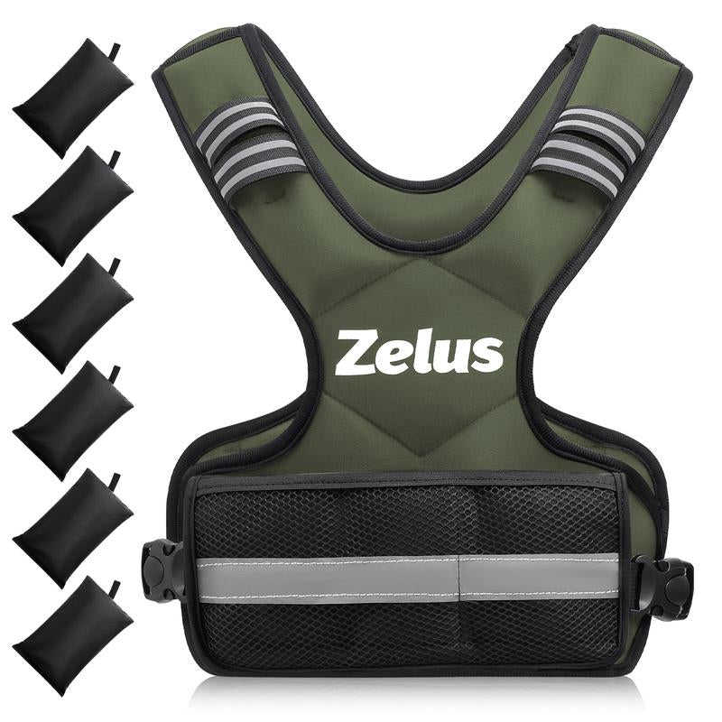 【September Restock】Zelus Weighted Vests for Men and Women | 4-10Lb/11-20Lb/20-32Lb Vest with 6 Ironsand Weights for Home/Outdoorfun Workouts,Gym Outfits,Adjustable Body Weight Vest Exercise Set Training,Gym,Fitness,Comfortable,All Seasons,Gift Idea